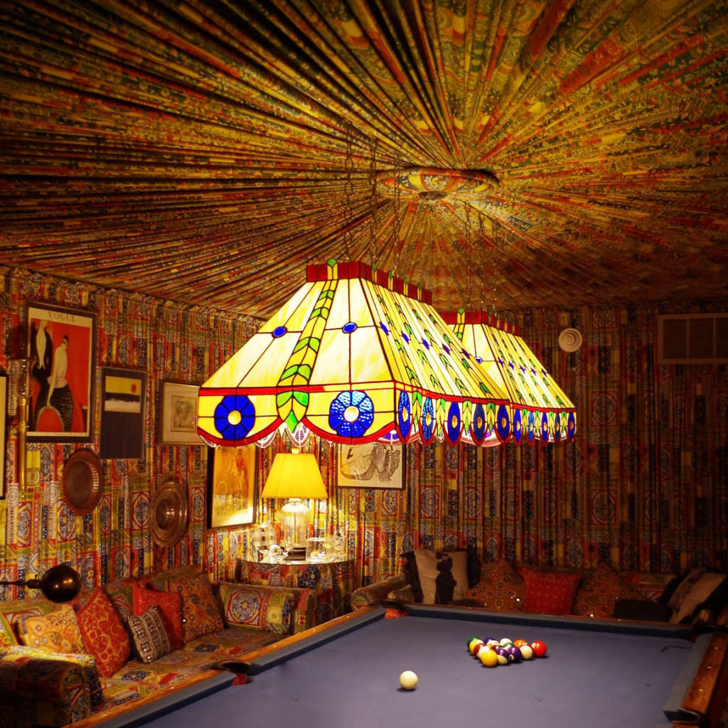 Billiards Room at Elvis's house. That's a lot of fabric...
