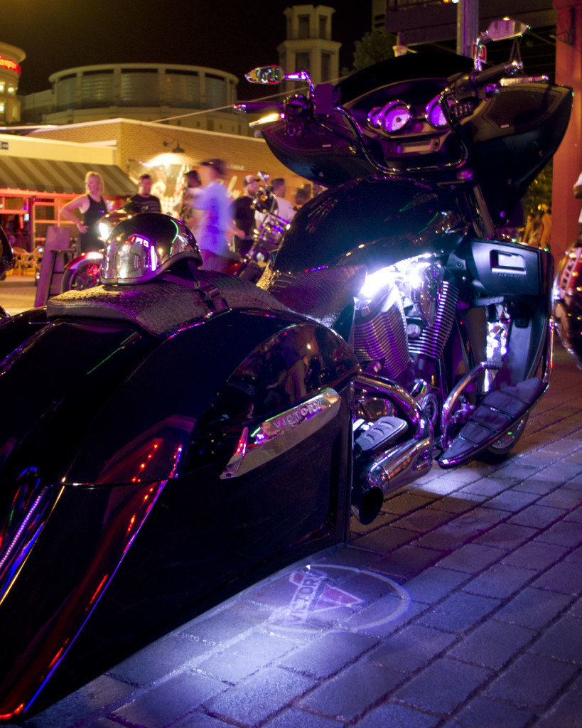 Motorcycle light show.